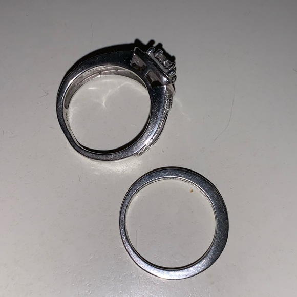 Princess-Cut & Round Diamond Bridal Set, Size 5 - Picture 7 of 7